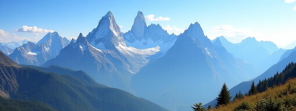 Panoramatický výhled na alpské vrcholky